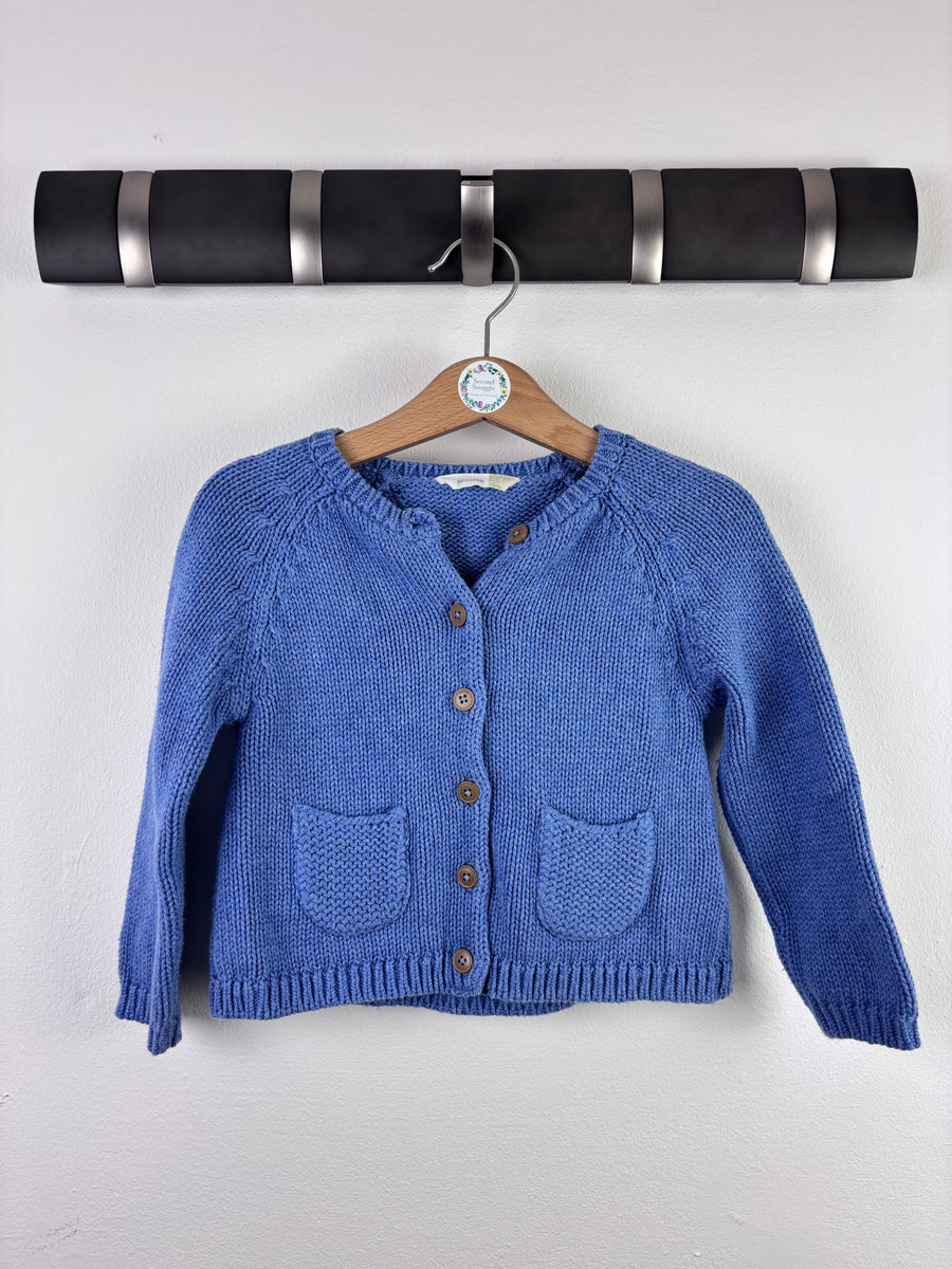 John Lewis Blue Cardigan Chunky Knit Pocket Detail 12-18 Months-Cardigans-Second Snuggle Preloved