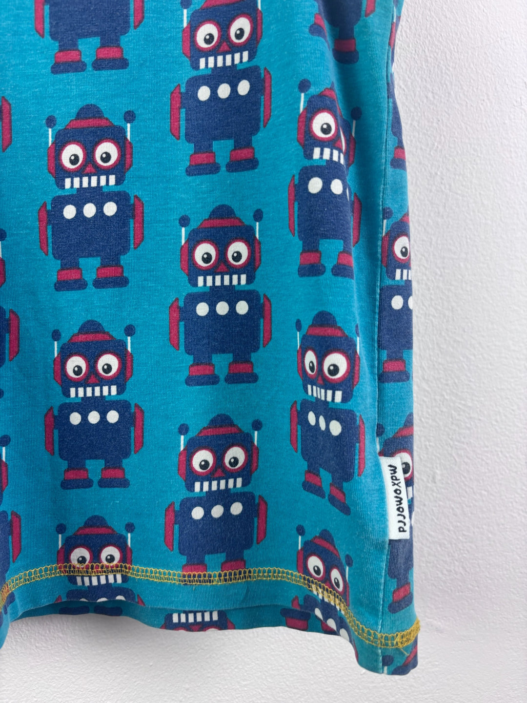 Maxomorra Blue Robot Vest Top 5-6 Years 110/116