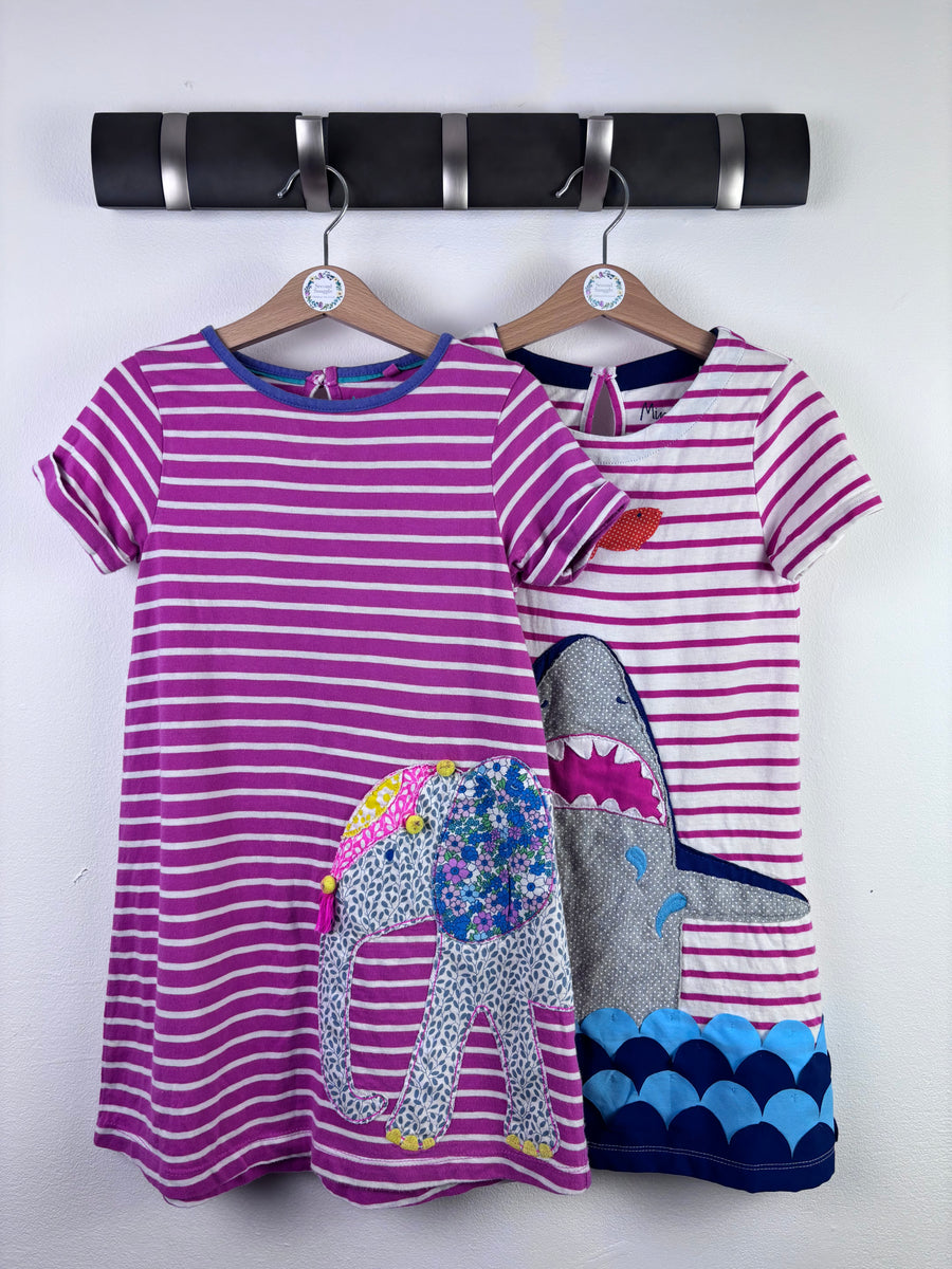 Boden Pink Stripe Dresses Elephant Shark Applique 4-5 Years-Dresses-Second Snuggle Preloved