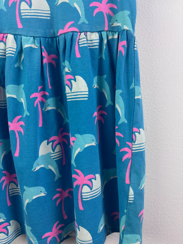 M&S Blue Dolphin Print Jersey Dress 4-5 Years