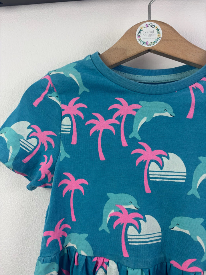M&S Blue Dolphin Print Jersey Dress 4-5 Years