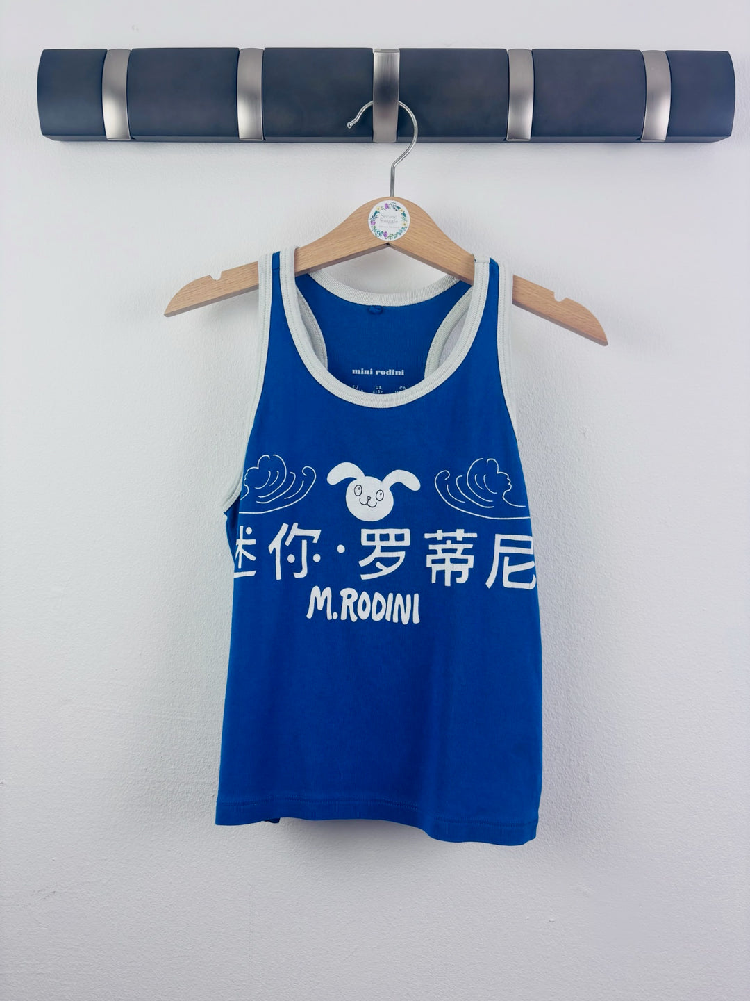 Mini Rodini Blue Graphic Vest Top 4-5 Years-Tops-Second Snuggle Preloved