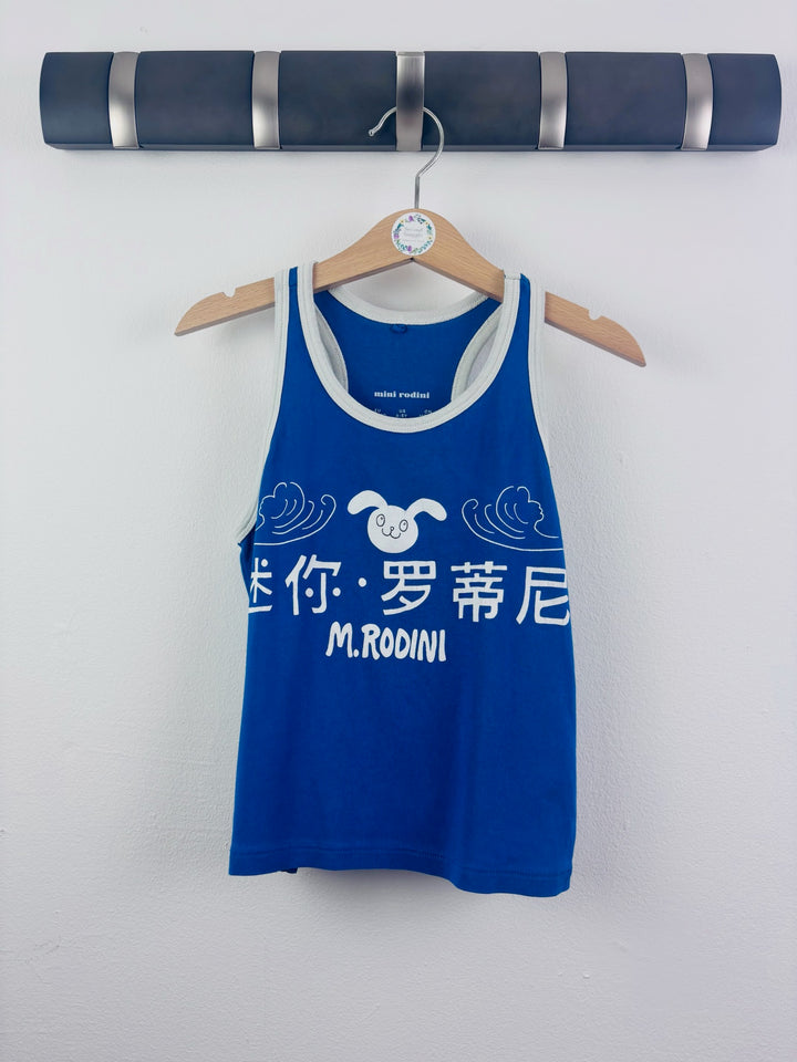 Mini Rodini Blue Graphic Vest Top 4-5 Years-Tops-Second Snuggle Preloved