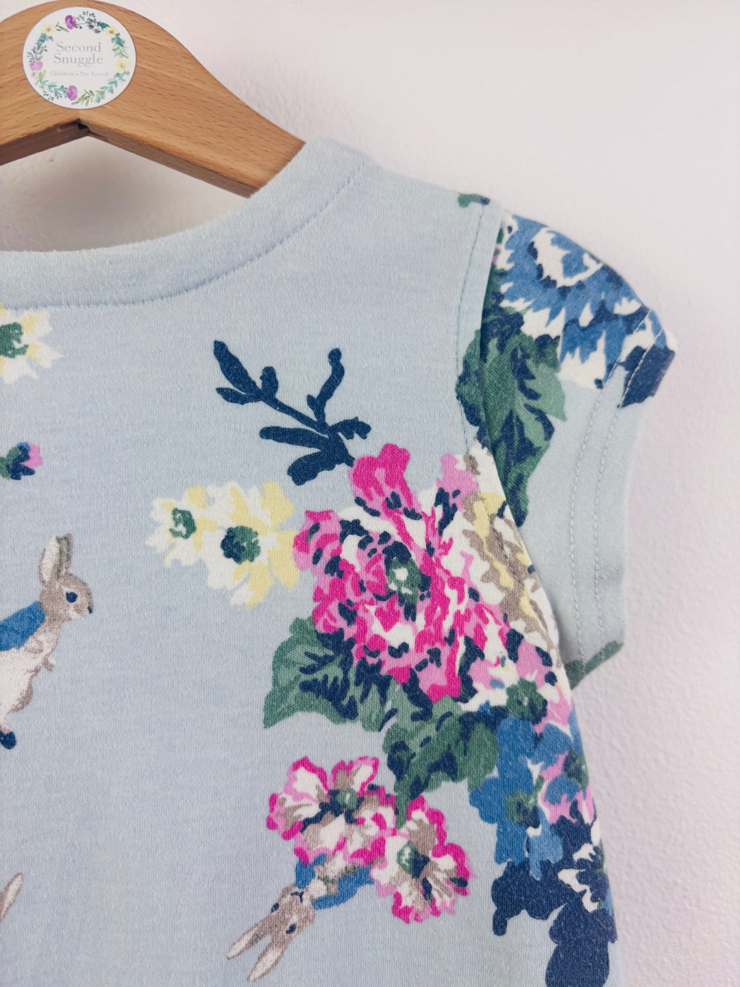 Joules Blue Floral Rabbit Dress Pockets 4 Years-Dresses-Second Snuggle Preloved
