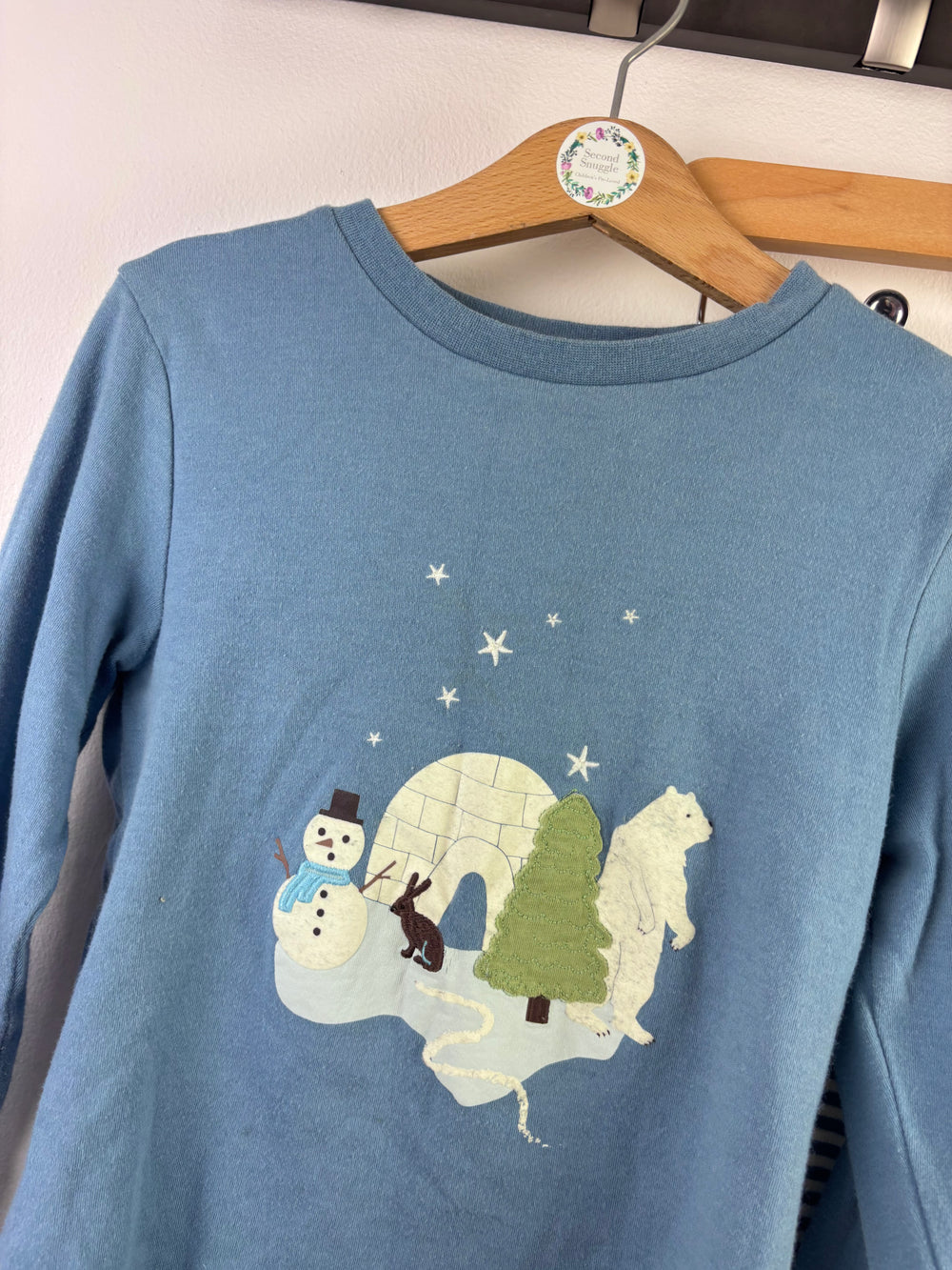 John Lewis Blue Pyjama Set Polar Scene Print 4-5 Years-Night Wear-Second Snuggle Preloved