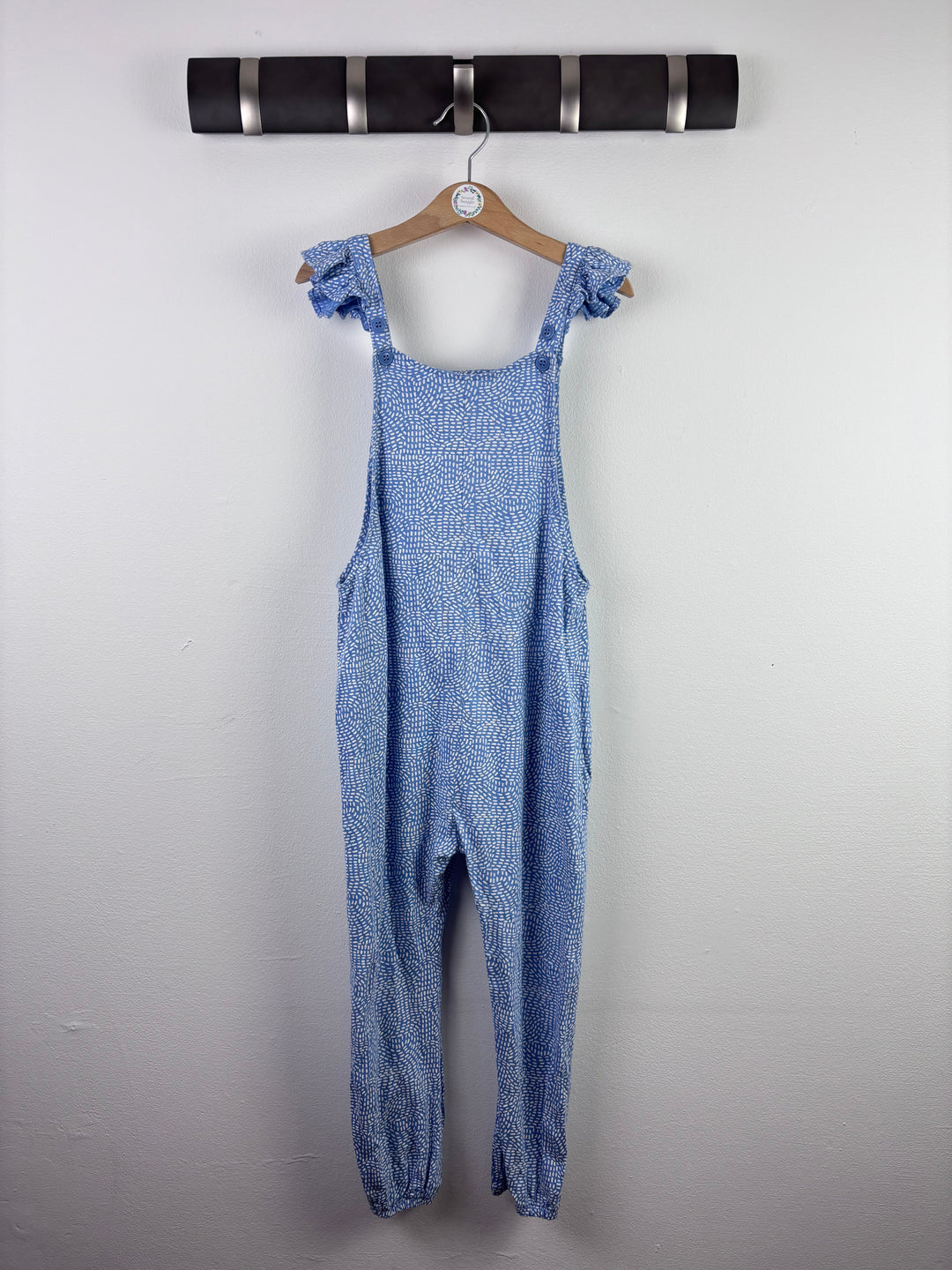 Next Blue Jumpsuit Patterned Strap Frill Detail 5-6 Years-Jump Suits-Second Snuggle Preloved