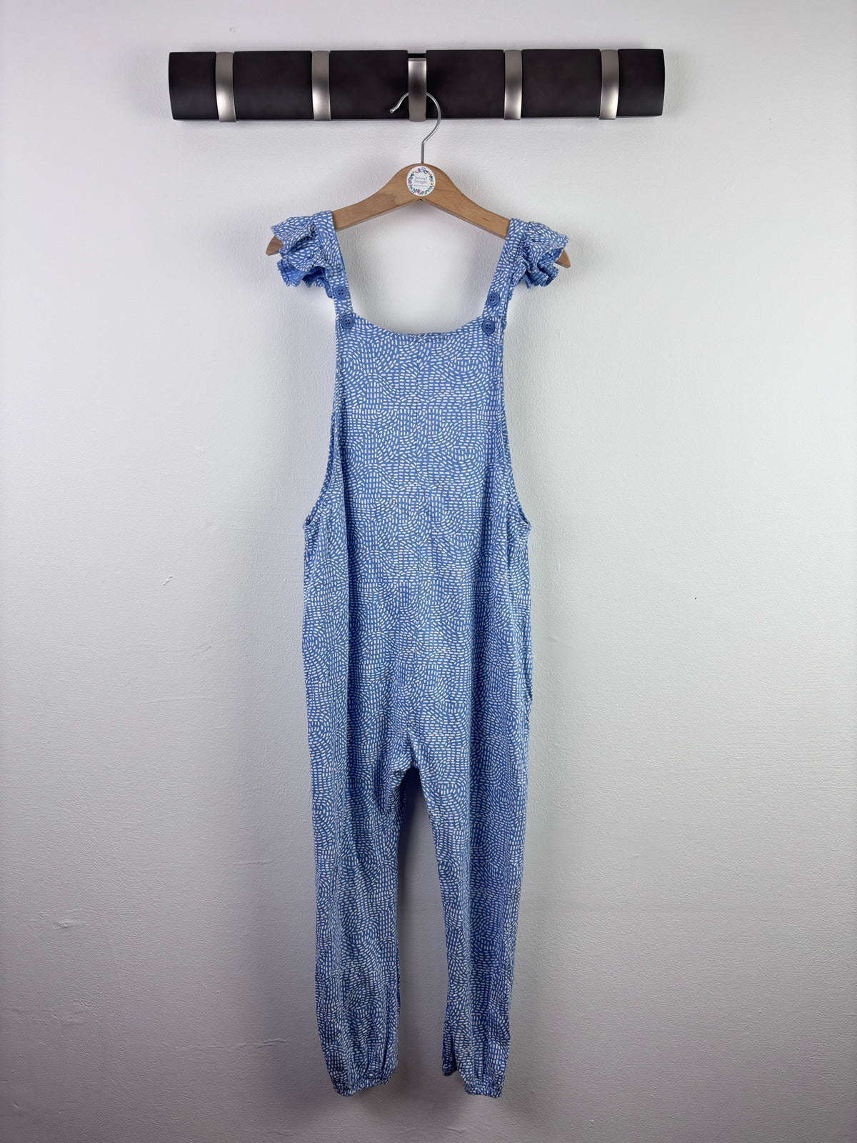 Next Blue Jumpsuit Patterned Strap Frill Detail 5-6 Years-Jump Suits-Second Snuggle Preloved