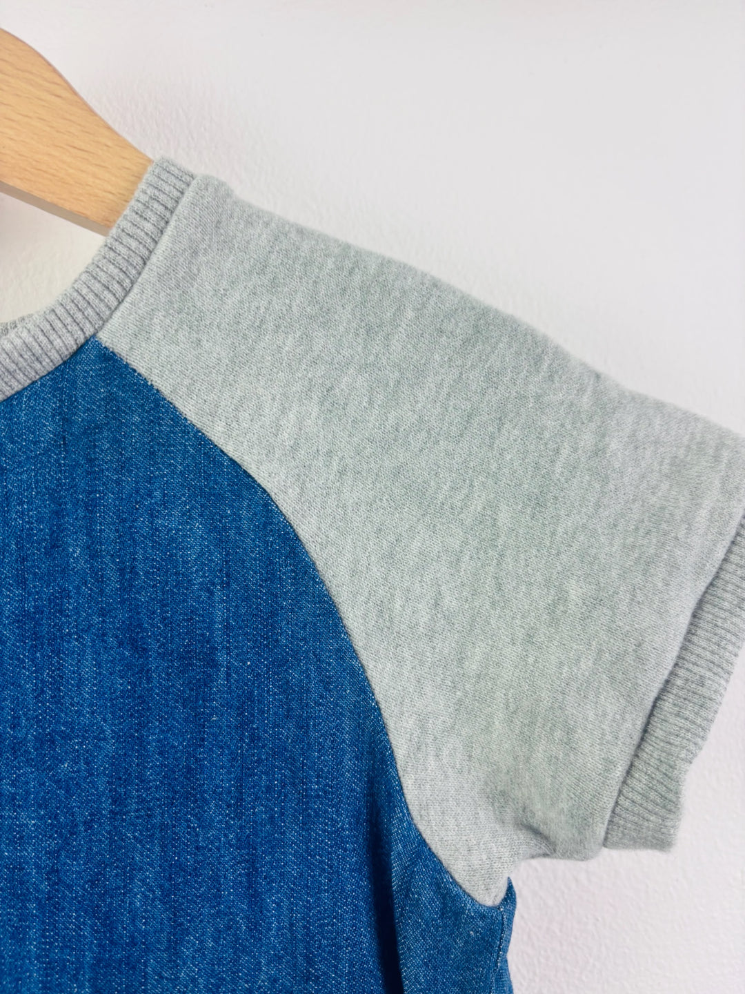 Next Blue Denim Unicorn Dress Contrast Sleeves 4-5 Years
