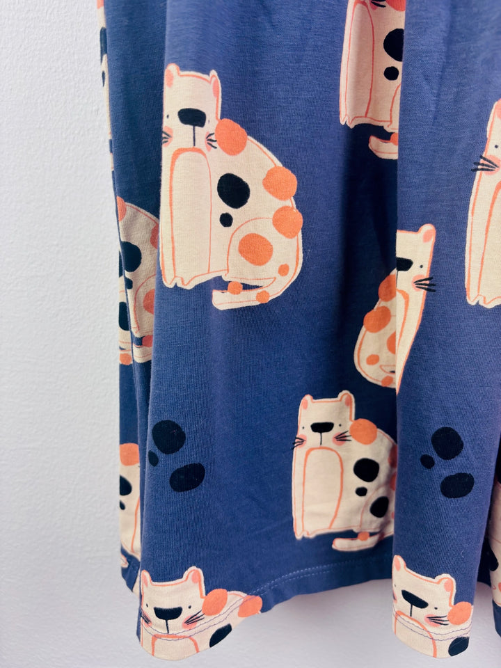 Next Blue Cat Print Jersey Dress 5-6 Years