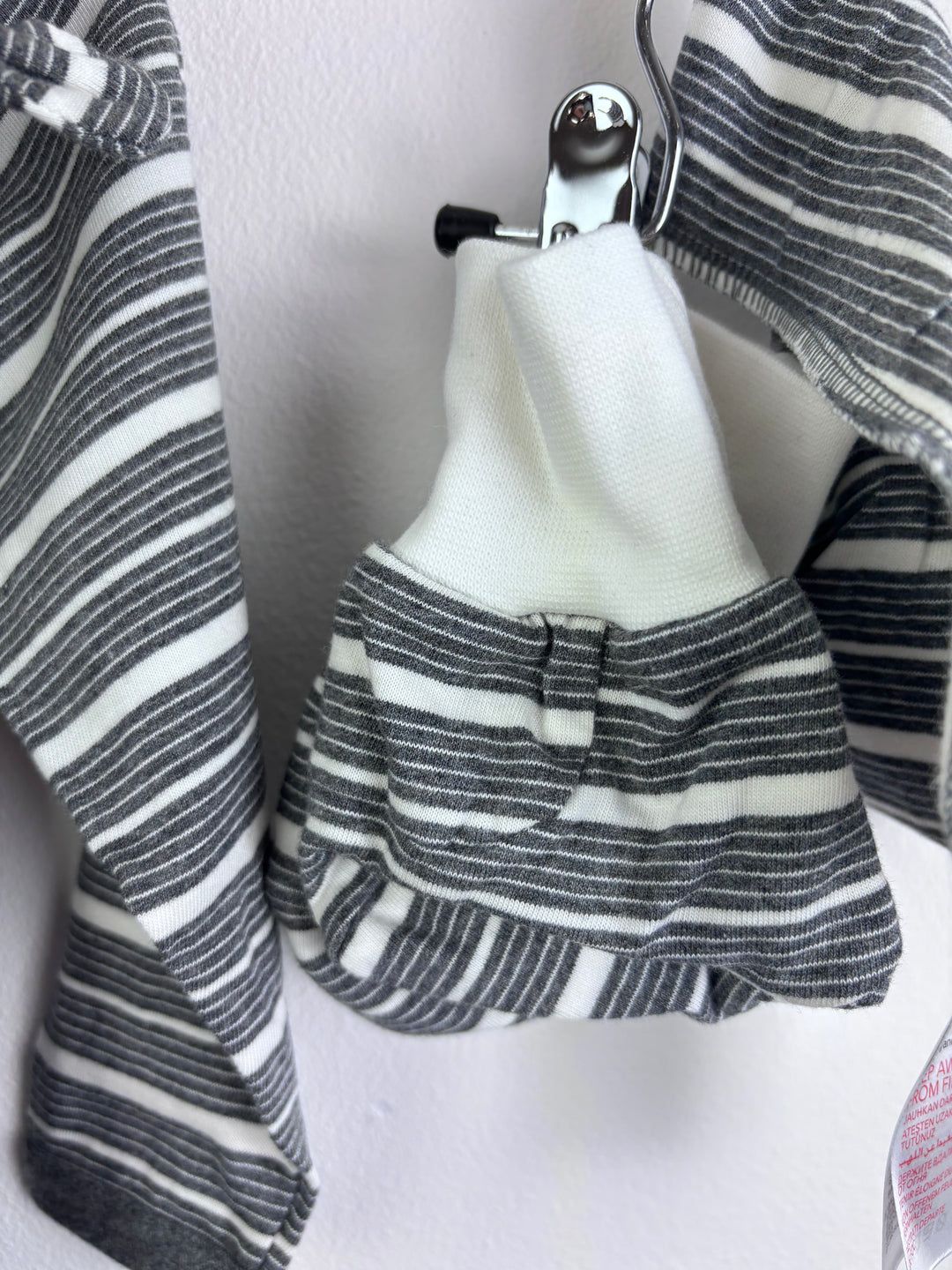 Lucy & Sam Grey Stripe Sleepsuit Set Hedgehog Motif 9-12 Months-Rompers-Second Snuggle Preloved