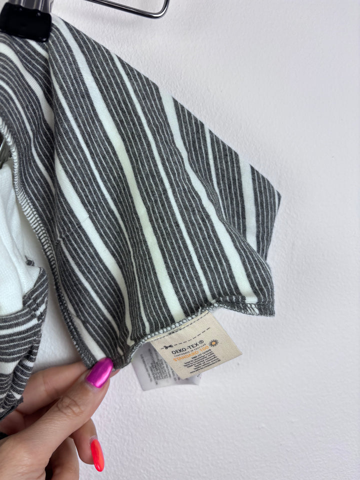 Lucy & Sam Grey Stripe Sleepsuit Set Hedgehog Motif 9-12 Months-Rompers-Second Snuggle Preloved