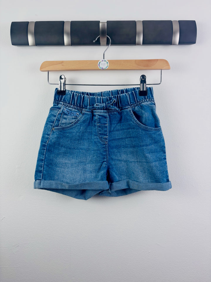 Next Blue Denim Shorts Elasticated Waist 5-6 Years-Shorts-Second Snuggle Preloved