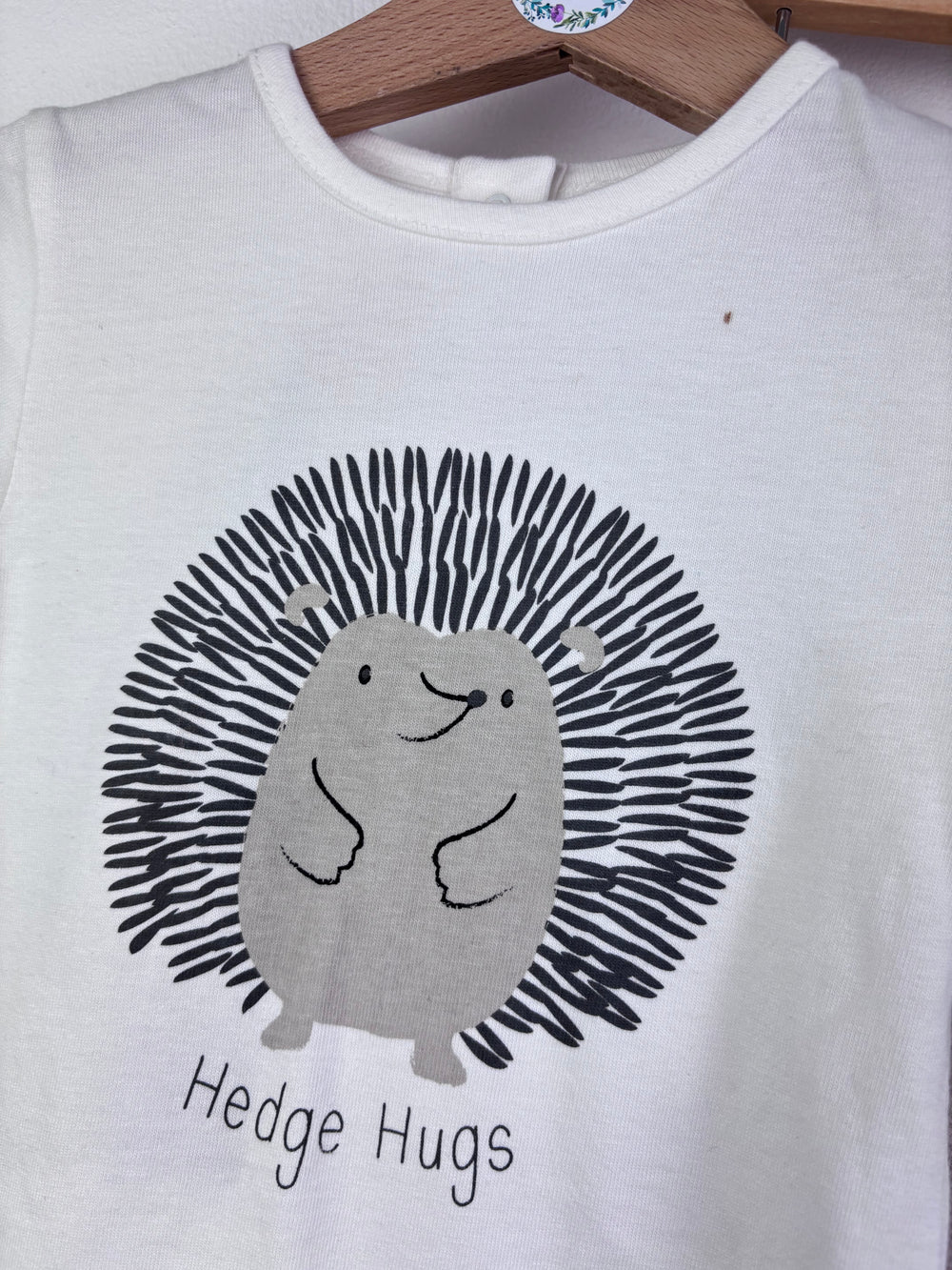 Lucy & Sam Cream & Beige Pyjama Set Hedgehog Print 6-12 Months-Sets-Second Snuggle Preloved