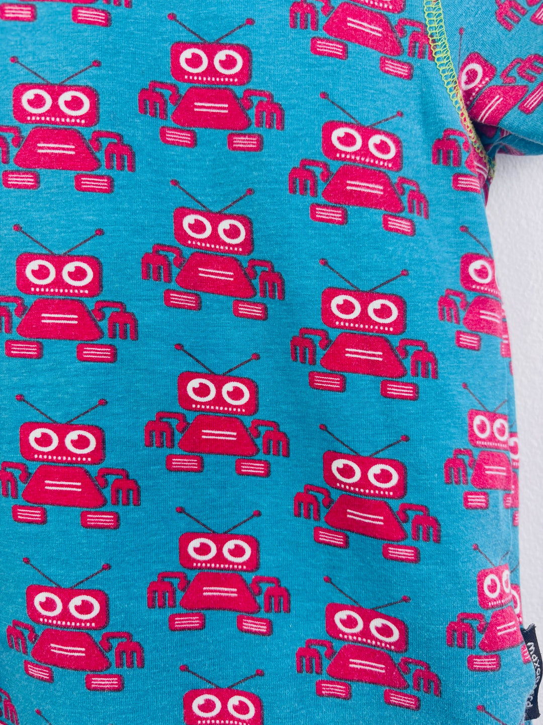 Maxomorra Blue Robot T-Shirt 5-6 Years 110/116-Tops-Second Snuggle Preloved