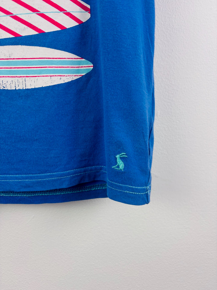 Joules Blue Surfboard Graphic T-Shirt 5-6 Years-Tops-Second Snuggle Preloved