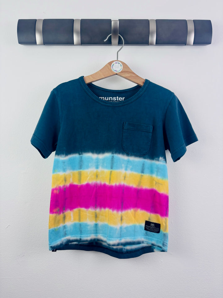 Munster Blue Tie Dye Pocket T-Shirt 4 Years-Tops-Second Snuggle Preloved