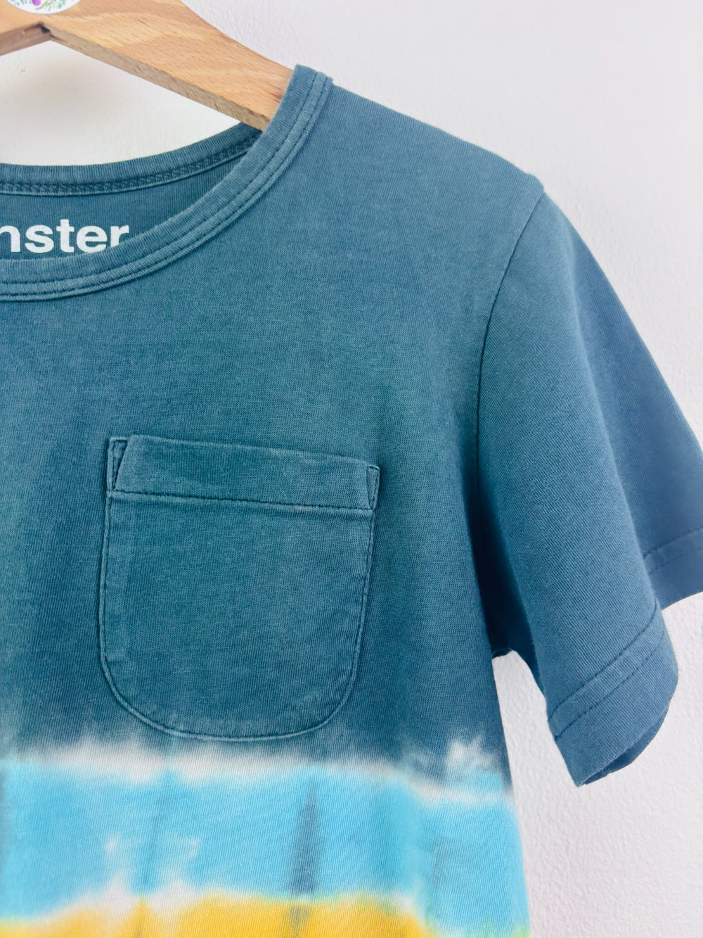 Munster Blue Tie Dye Pocket T-Shirt 4 Years-Tops-Second Snuggle Preloved