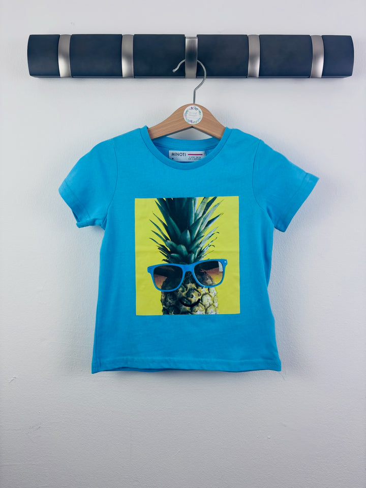 Minoti Blue Pineapple Graphic T-Shirt 18 Months-Tops-Second Snuggle Preloved