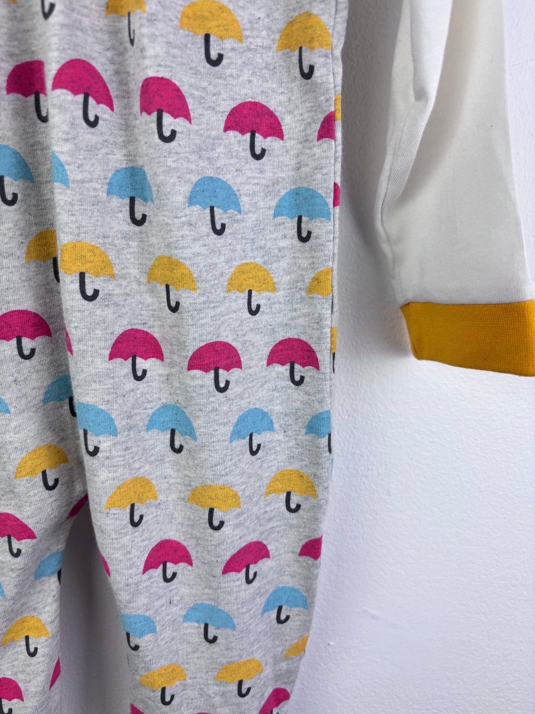 Lucy & Sam Cream Sleepsuit Umbrella Print Frill Strap 6-9 Months-Rompers-Second Snuggle Preloved