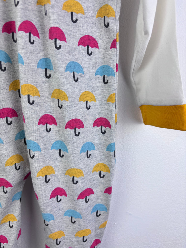 Lucy & Sam Cream Sleepsuit Umbrella Print Frill Strap 6-9 Months-Rompers-Second Snuggle Preloved