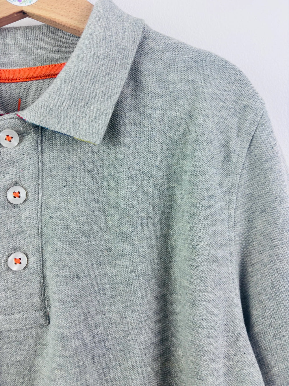 Boden Grey Polo Shirt Contrast Detail 11-12 Years-Tops-Second Snuggle Preloved