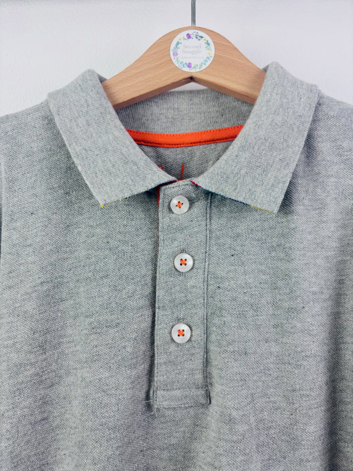 Boden Grey Polo Shirt Contrast Detail 11-12 Years-Tops-Second Snuggle Preloved