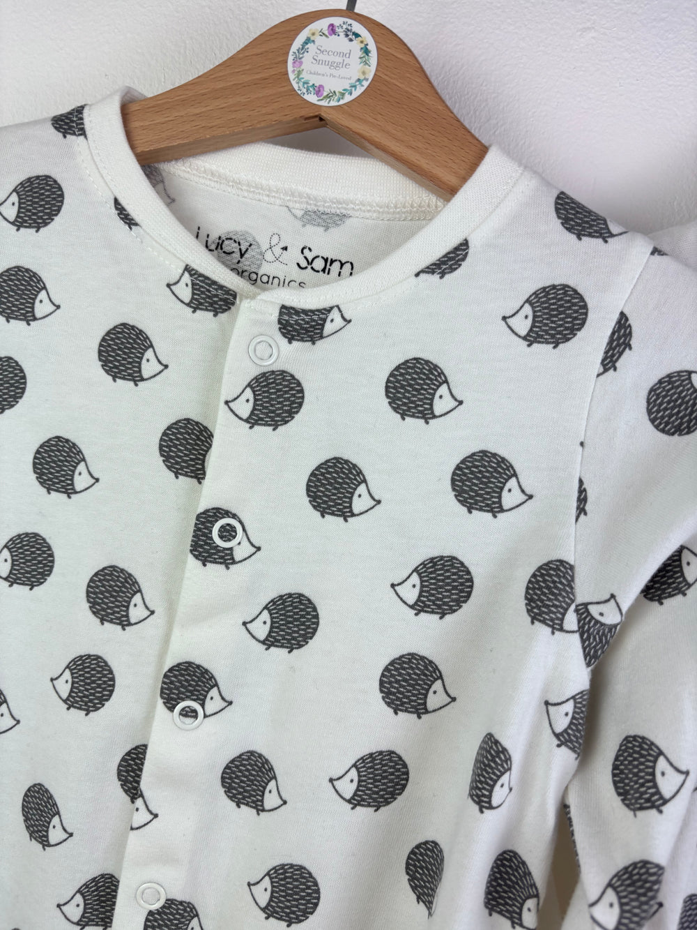 Lucy & Sam White Sleepsuit Set Hedgehog Print Hedge Hugs 9-12 Months-Sets-Second Snuggle Preloved