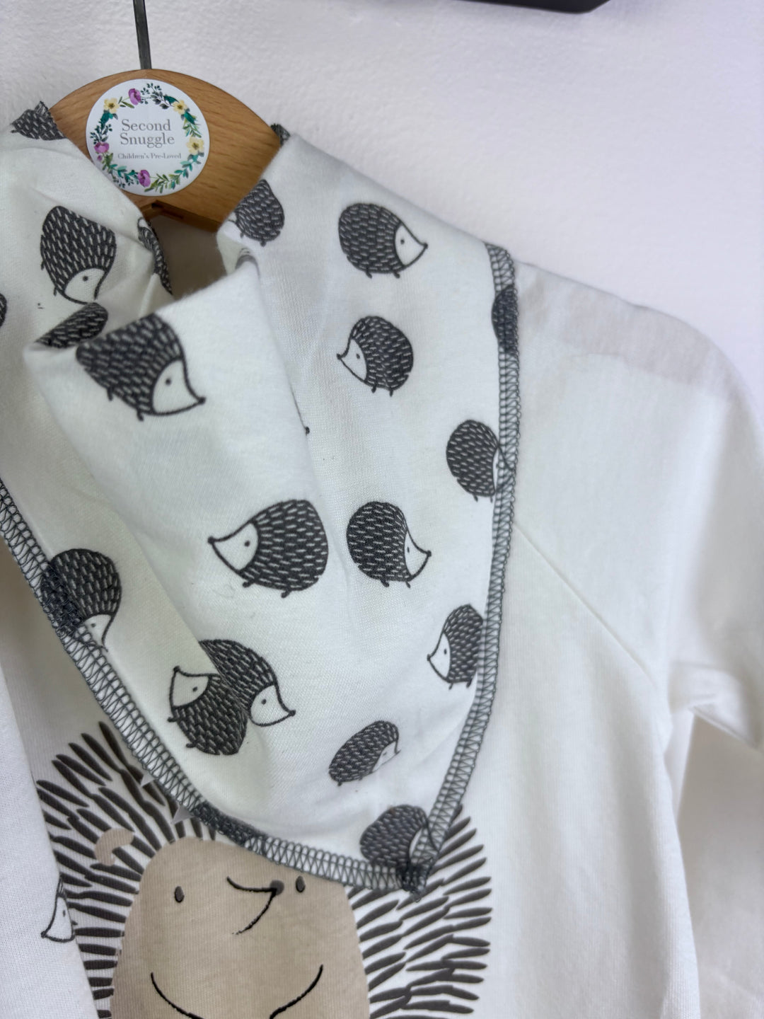 Lucy & Sam White Sleepsuit Set Hedgehog Print Hedge Hugs 9-12 Months-Sets-Second Snuggle Preloved