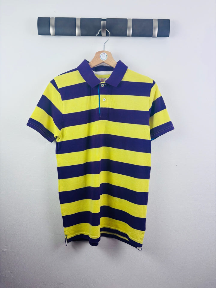 Boden Yellow Navy Striped Polo Shirt 13-14 Years