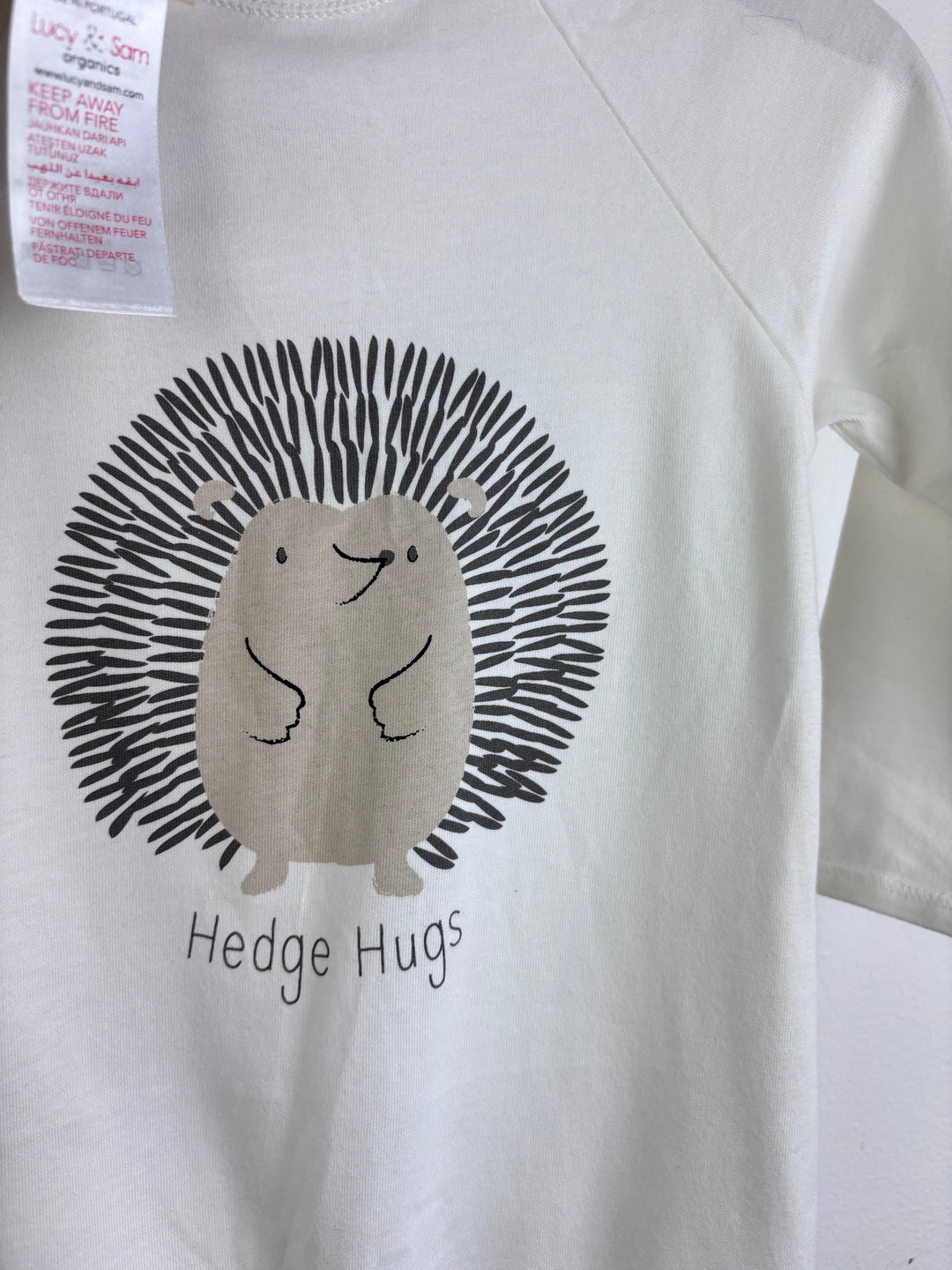 Lucy & Sam White Sleepsuit Set Hedgehog Print Hedge Hugs 9-12 Months-Sets-Second Snuggle Preloved
