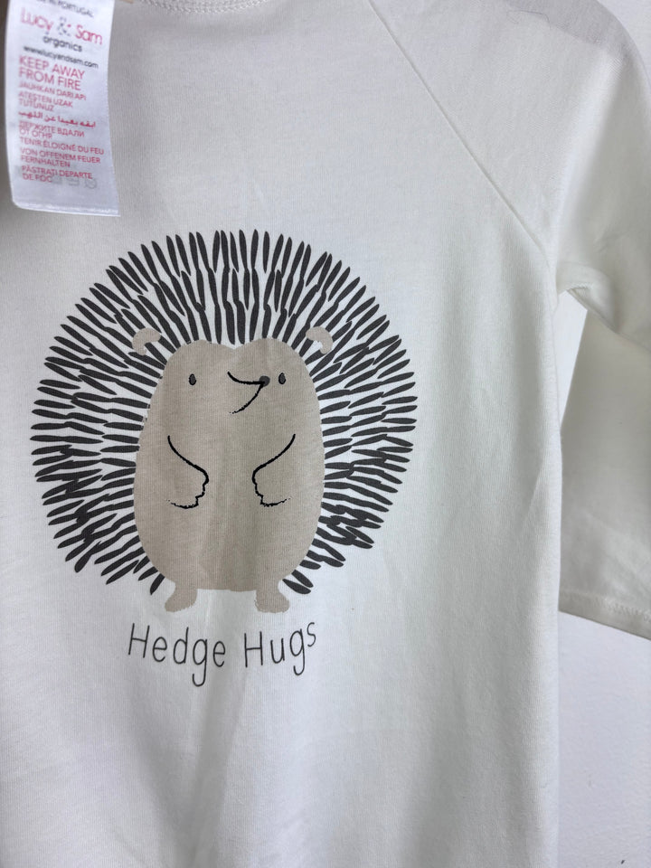 Lucy & Sam White Sleepsuit Set Hedgehog Print Hedge Hugs 9-12 Months-Sets-Second Snuggle Preloved