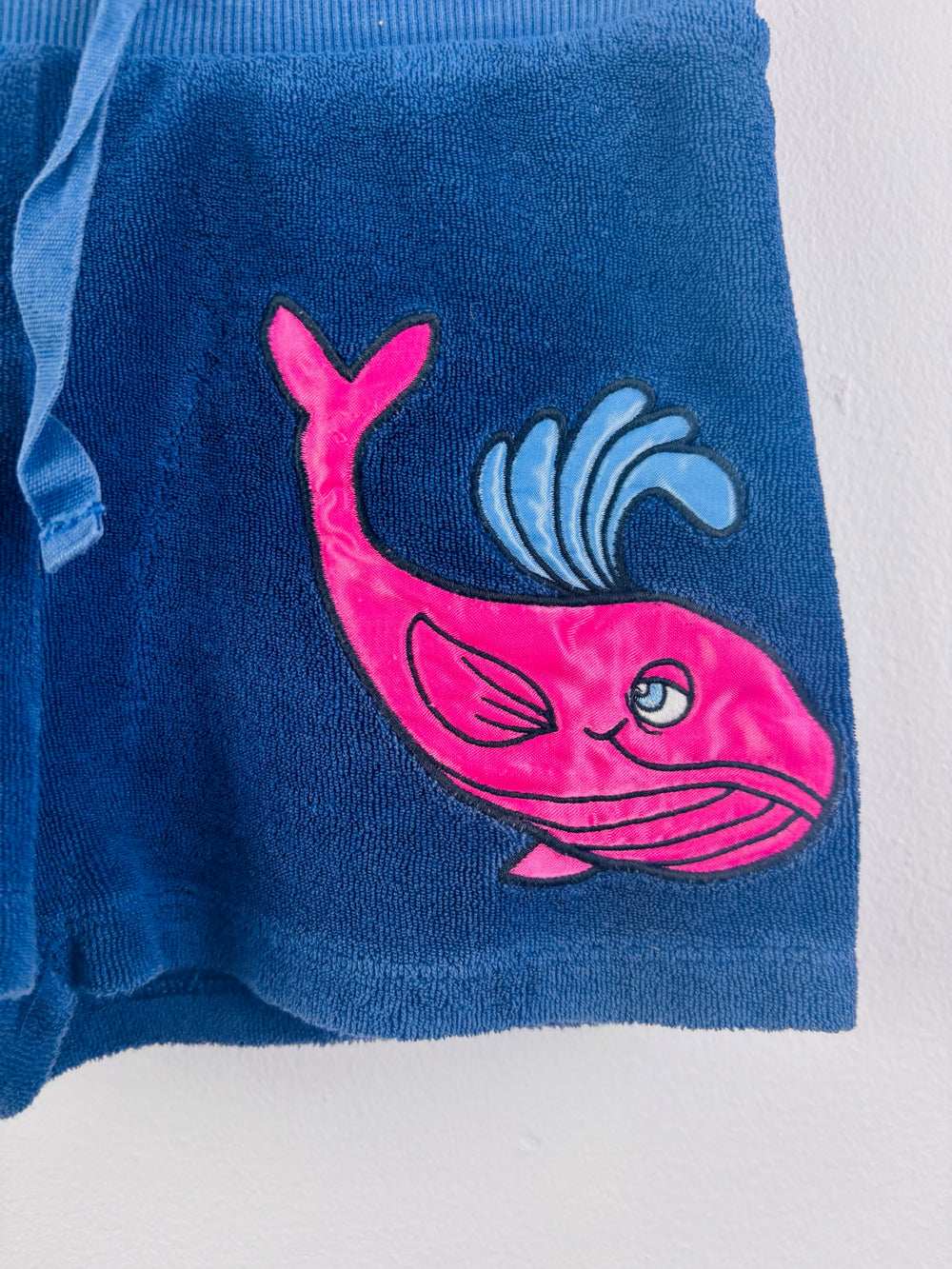 Mini Rodini Navy Whale Towelling Shorts 2-3 Years 92-98-Shorts-Second Snuggle Preloved