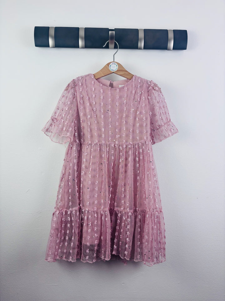 Next Pink Sparkle Tulle Tiered Dress 4-5 Years