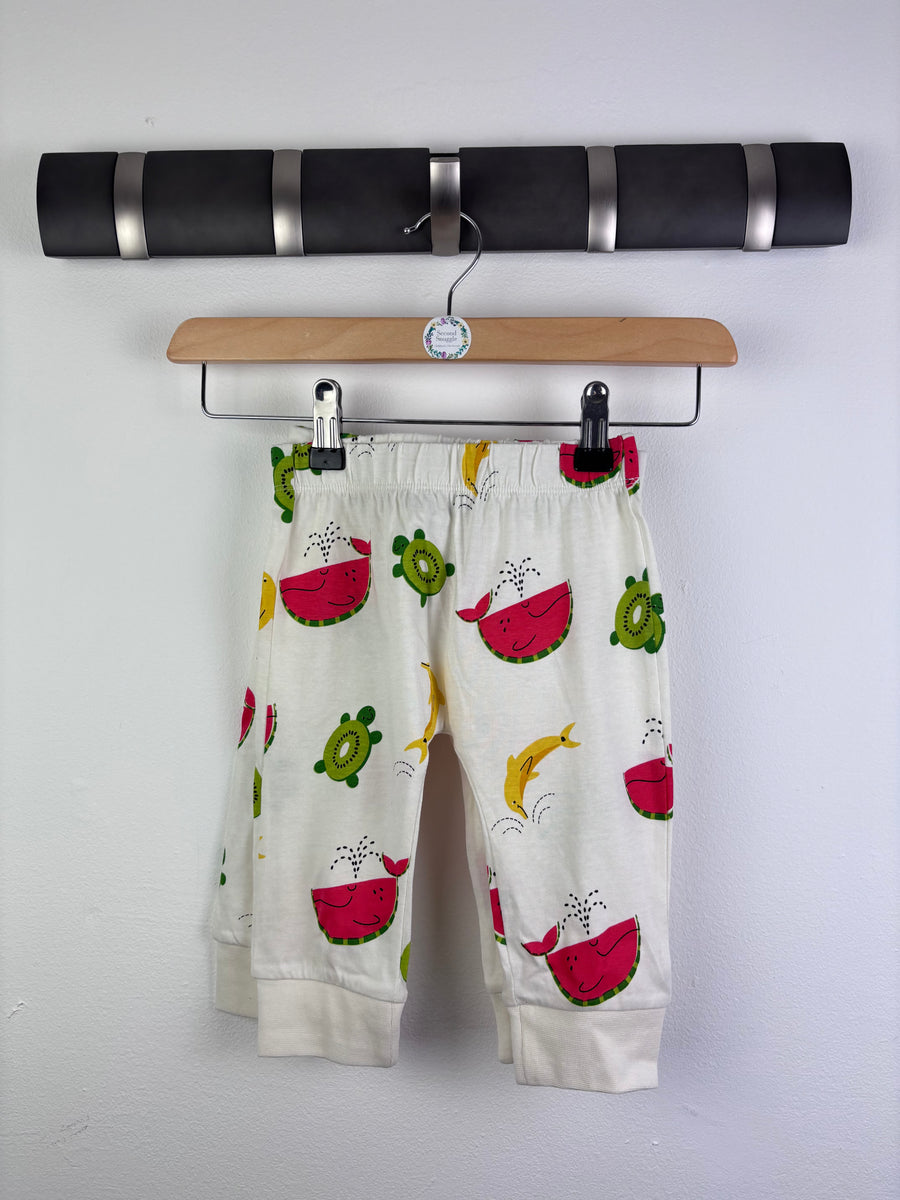 Lucy & Sam White Fruit Print Joggers Set 9-12 Months-Trousers-Second Snuggle Preloved