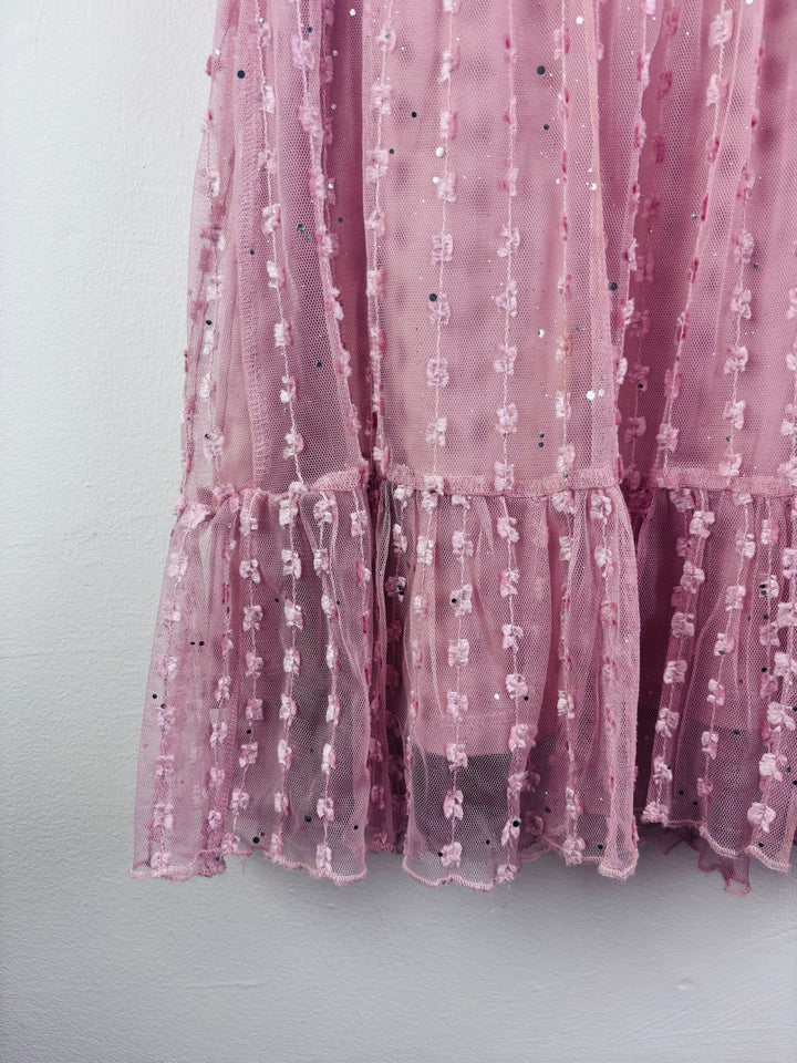 Next Pink Sparkle Tulle Tiered Dress 4-5 Years