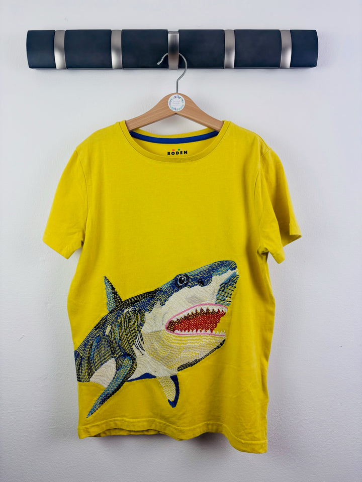 Boden Yellow Shark Appliqué T-Shirt 9-10 Years