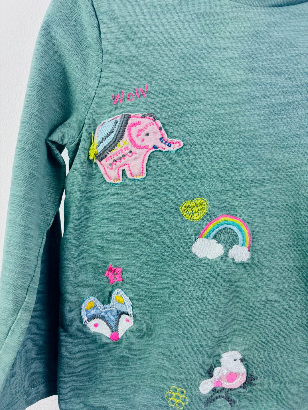 Next Green Embroidered Patch Long Sleeve Top 3-4 Years