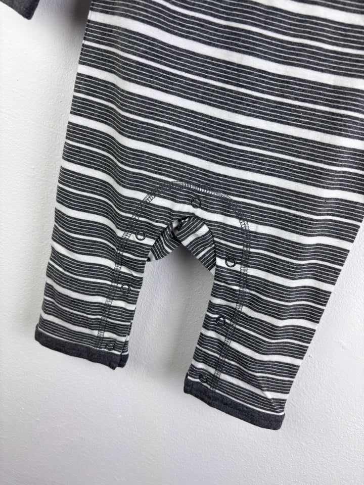 Lucy & Sam Grey Stripe Hedgehog Romper 6-9 Months-Rompers-Second Snuggle Preloved