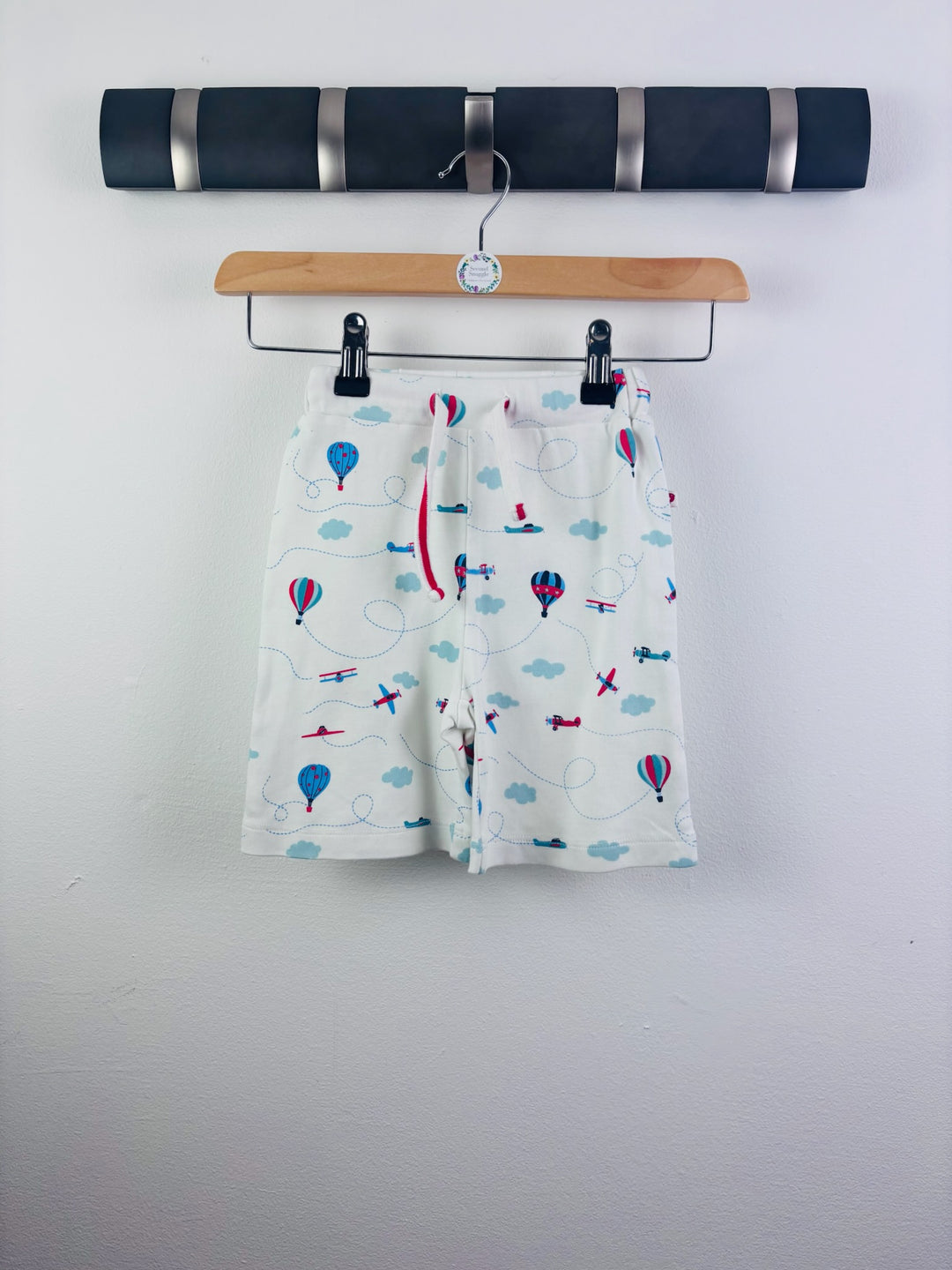 Piccalilly White Plane and Balloon Shorts 1-2 Years