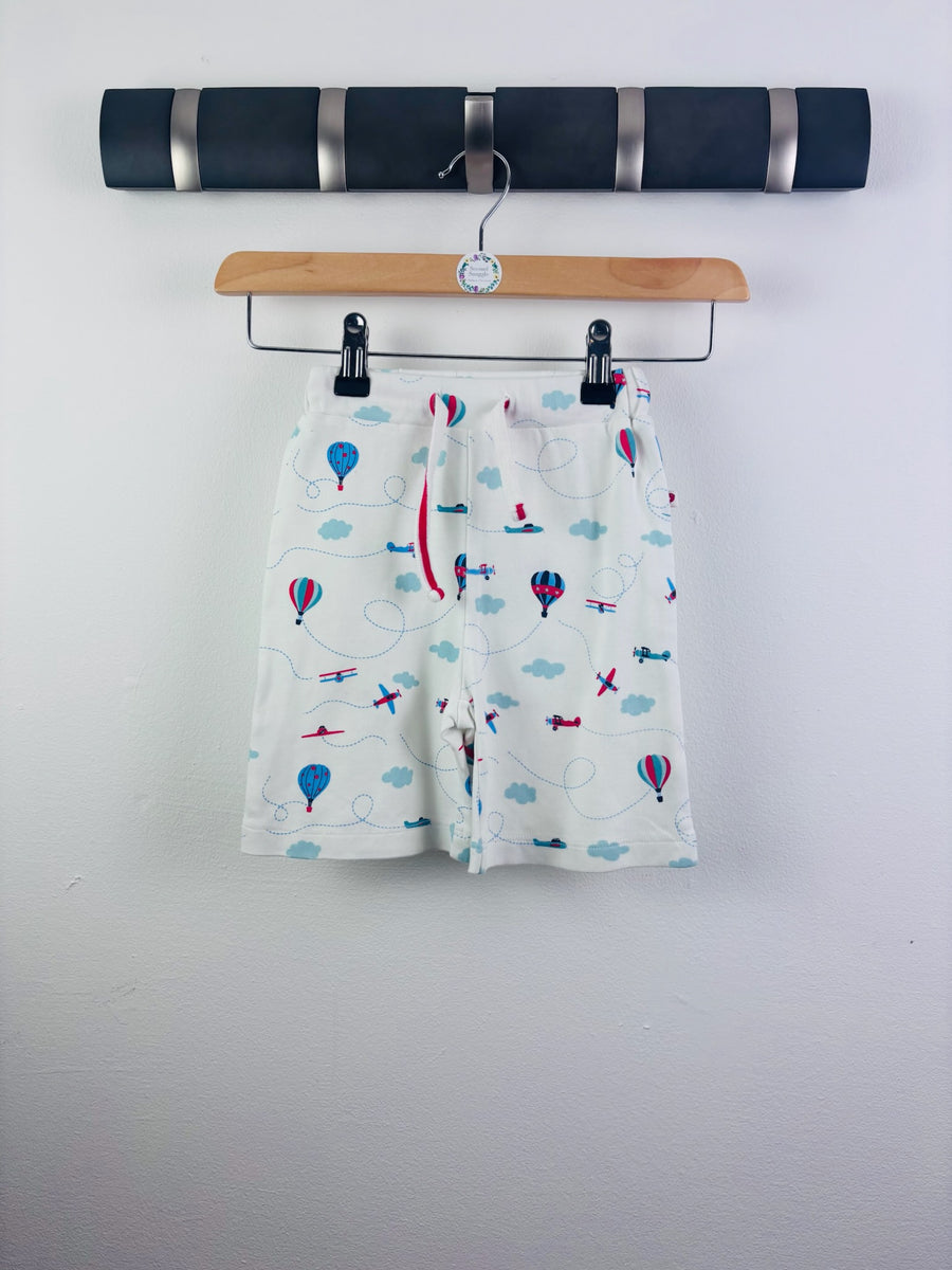 Piccalilly White Plane and Balloon Shorts 1-2 Years-Shorts-Second Snuggle Preloved