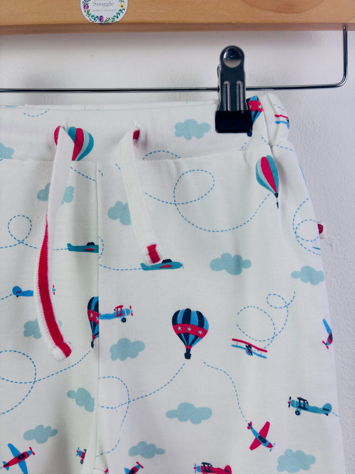 Piccalilly White Plane and Balloon Shorts 1-2 Years