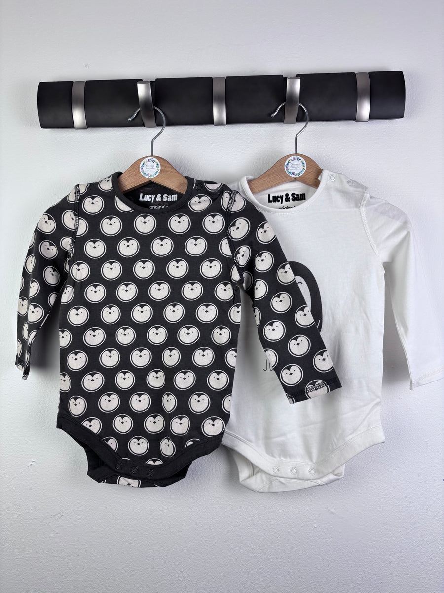 Lucy & Sam Monochrome Bodysuit Set 6-12 Months-Vests-Second Snuggle Preloved