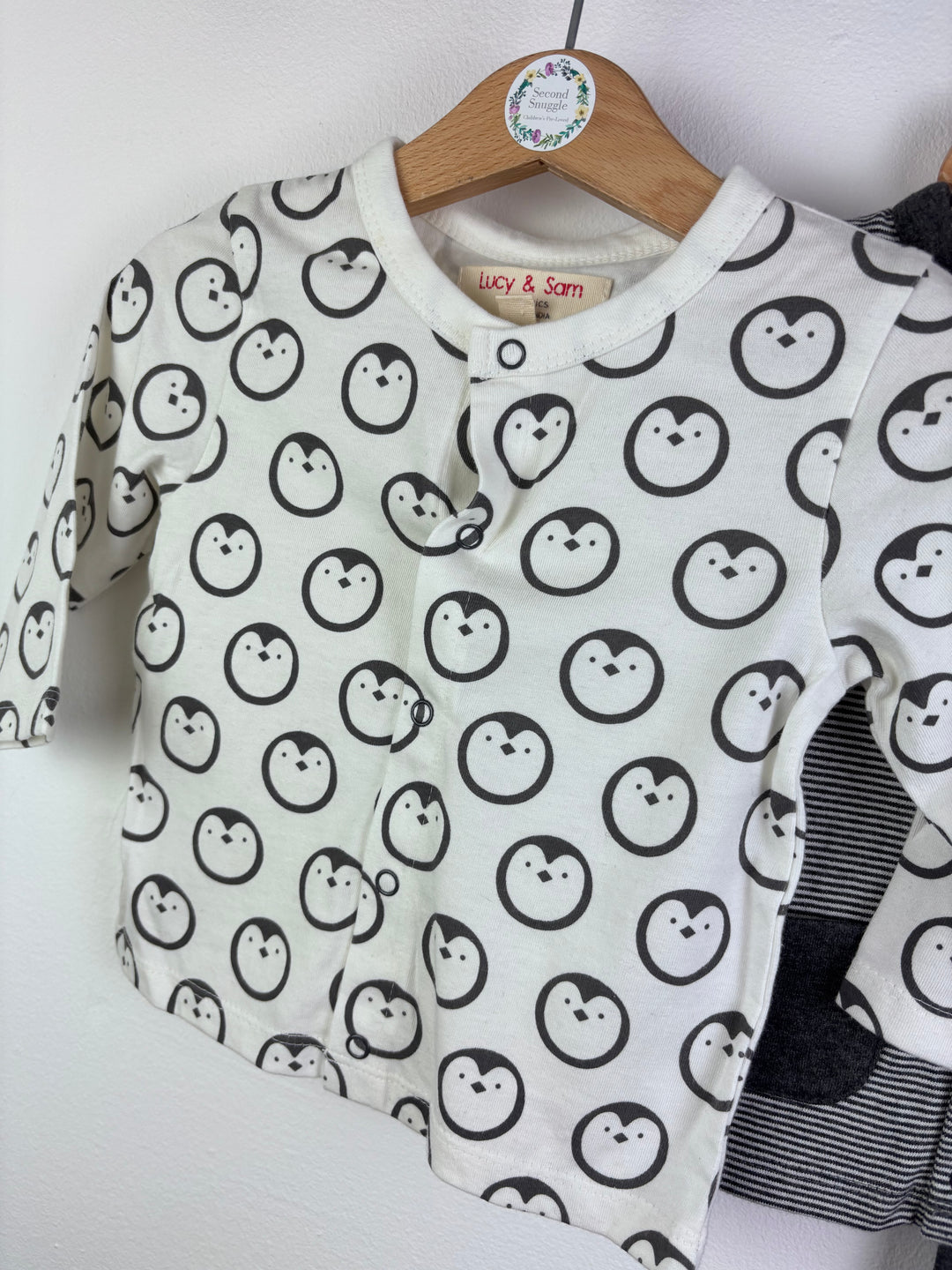 Lucy & Sam Penguin Print 4 Piece Outfit Set 6-9 Months-Sets-Second Snuggle Preloved