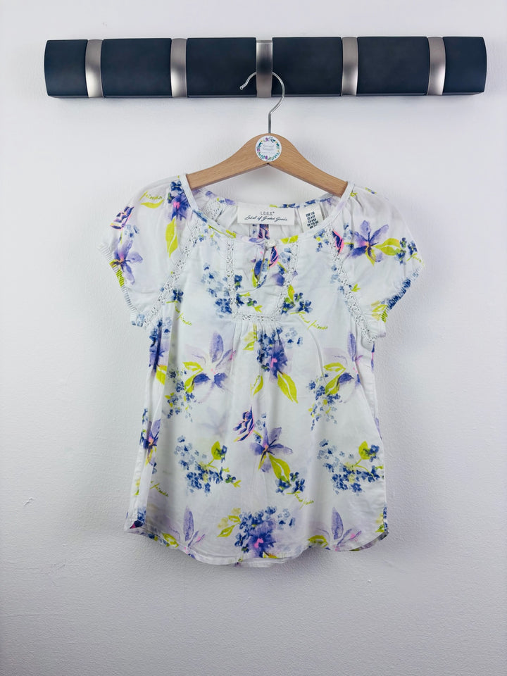 H&M White Floral Blouse Lace Detail 4-5 Years