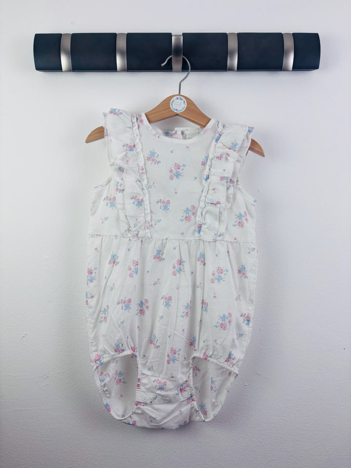 H&M White Floral Ruffle Romper 4-5 Years