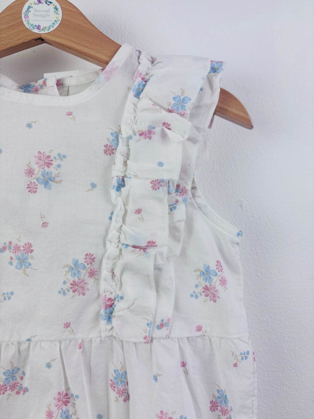 H&M White Floral Ruffle Romper 4-5 Years