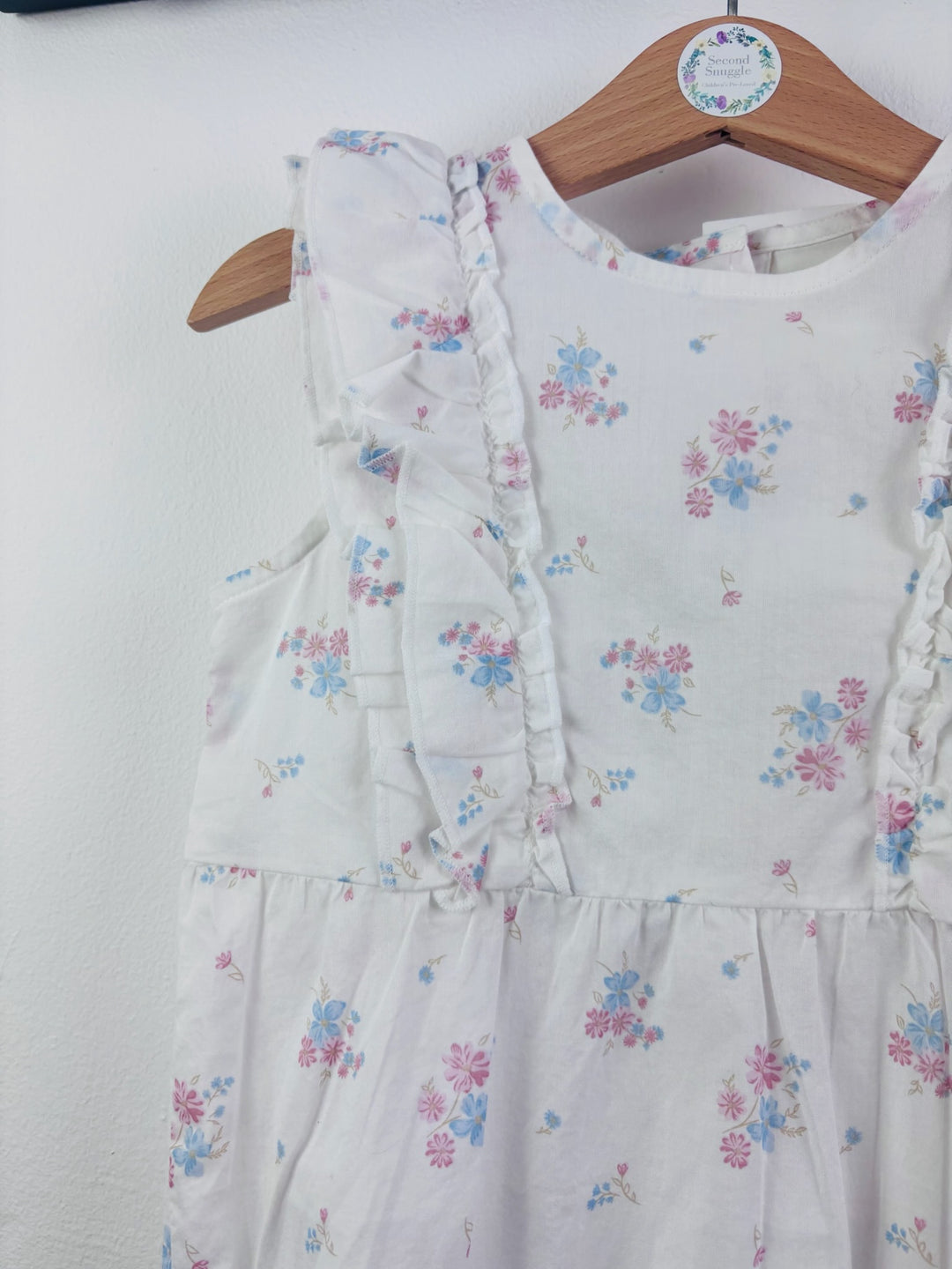 H&M White Floral Ruffle Romper 4-5 Years
