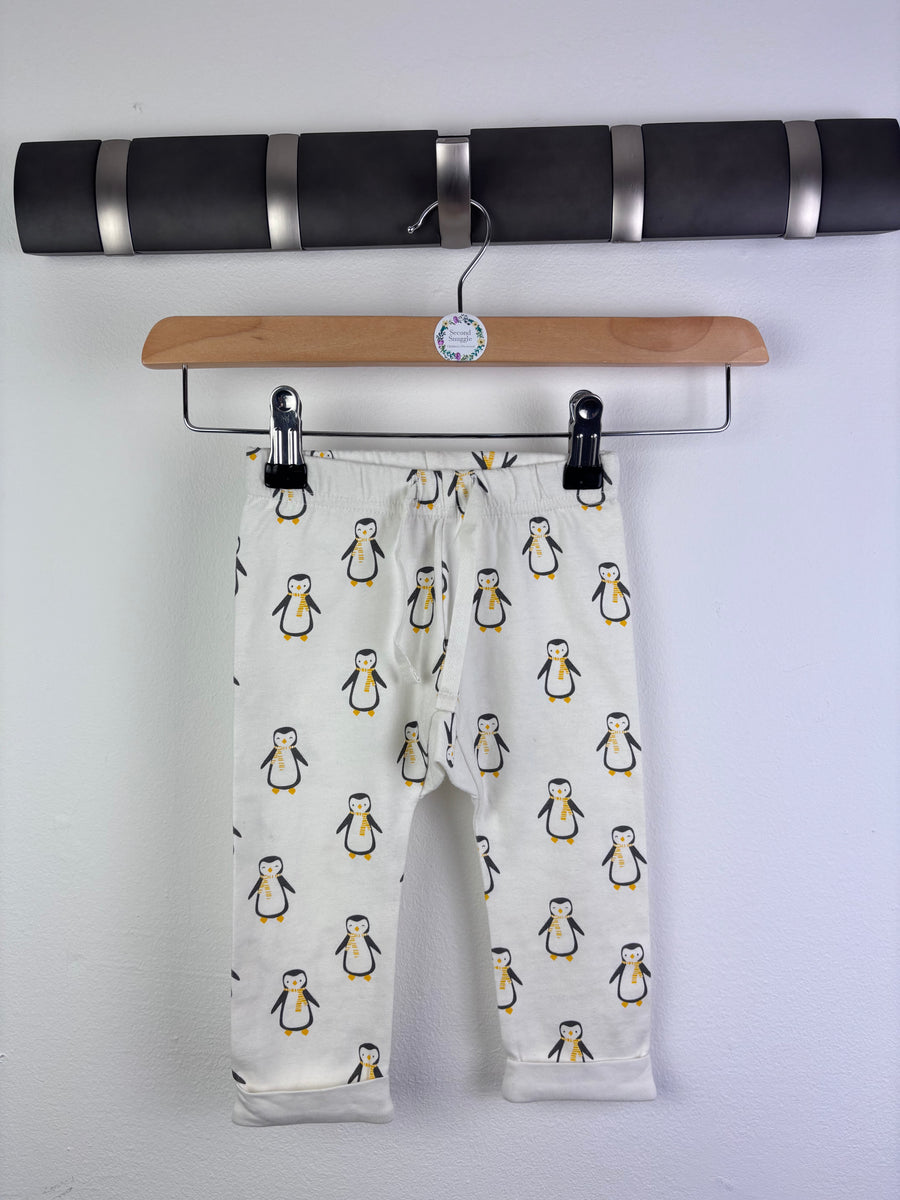 Lucy & Sam Penguin Print Joggers 6-9 Months-Trousers-Second Snuggle Preloved