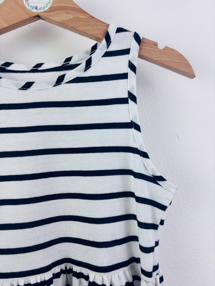 Fred & Flo White Navy Striped Summer Dress 5-6 Years