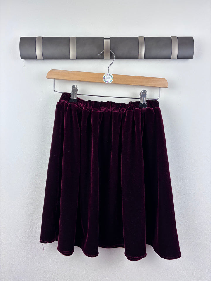 American Apparel Small Burgundy Velvet Skirt 8-10 Years-Skirts-Second Snuggle Preloved